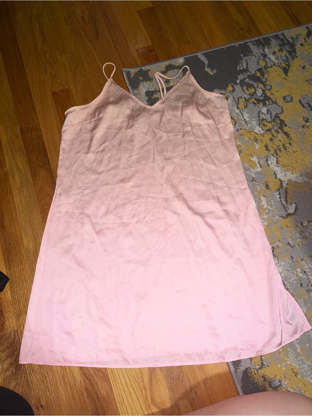 stars above Pale Pink Slip Dress with Spaghetti Straps